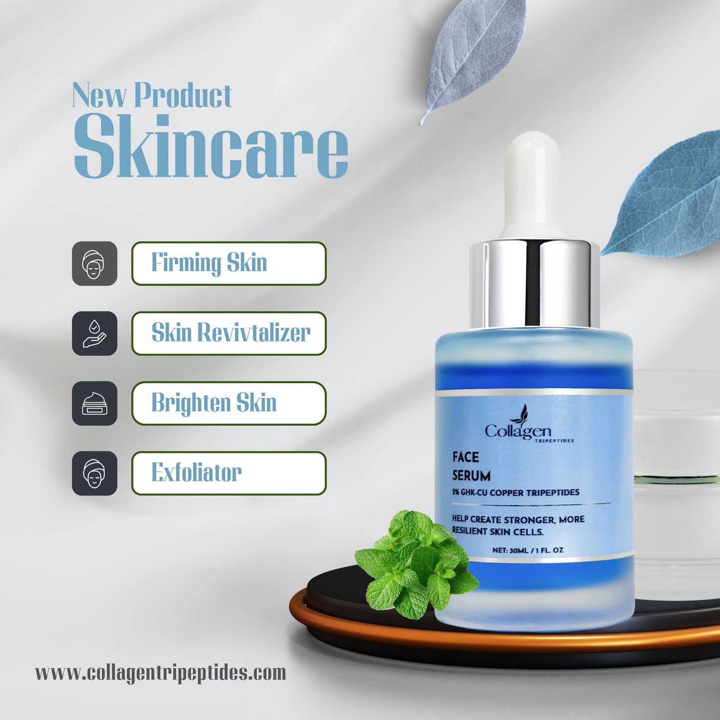 Copper Tripeptide with Palmitoyl Tripeptides Face and Neck Tightening Serum