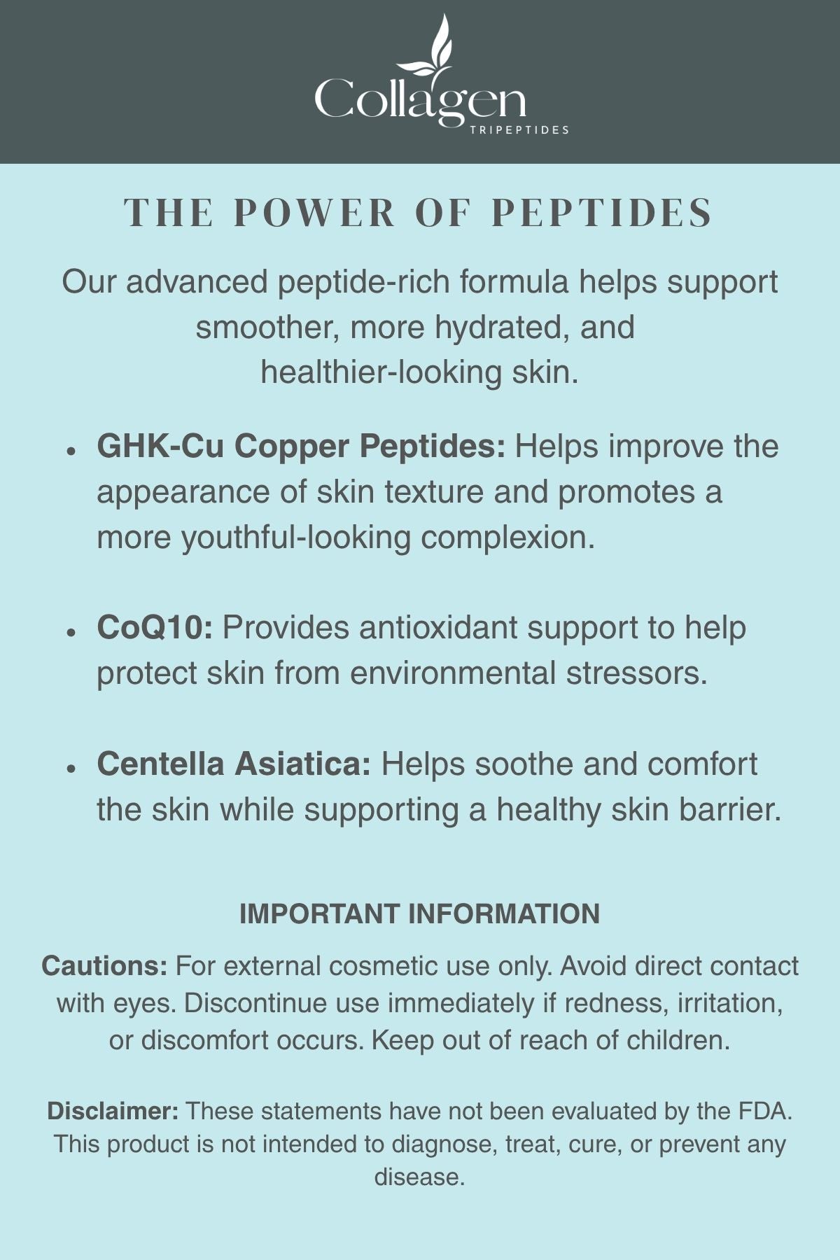 NEW - GHK-Cu Face Cream with CoQ10, Centella Asiatica, Hydrolyzed Collagen, Age-Defying Moisturizer