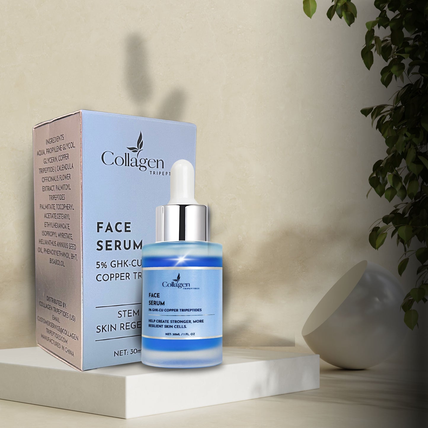 Copper Tripeptide with Palmitoyl Tripeptides Face and Neck Tightening Serum