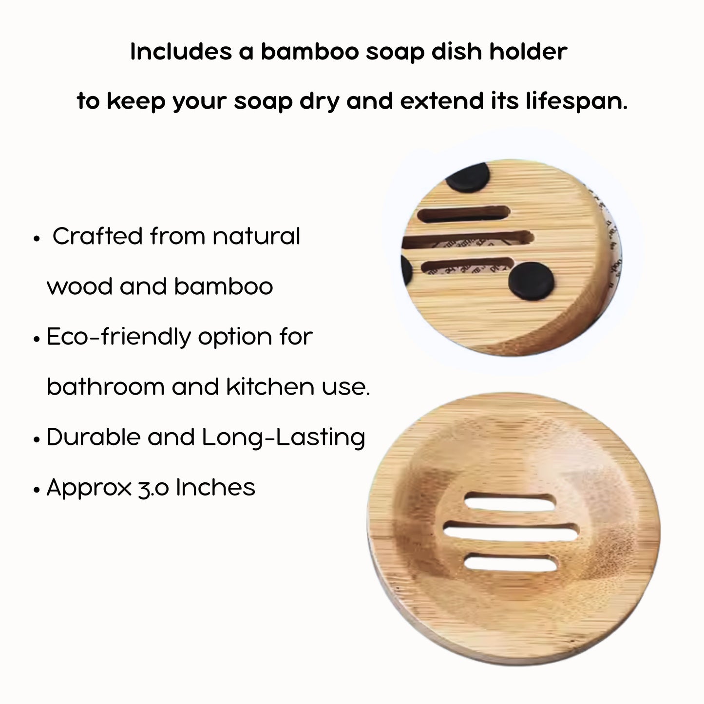 Collagen Face Wash Flowering Plant Soap Amino Acid Essential Oils Bamboo Soap Dish Set of 2