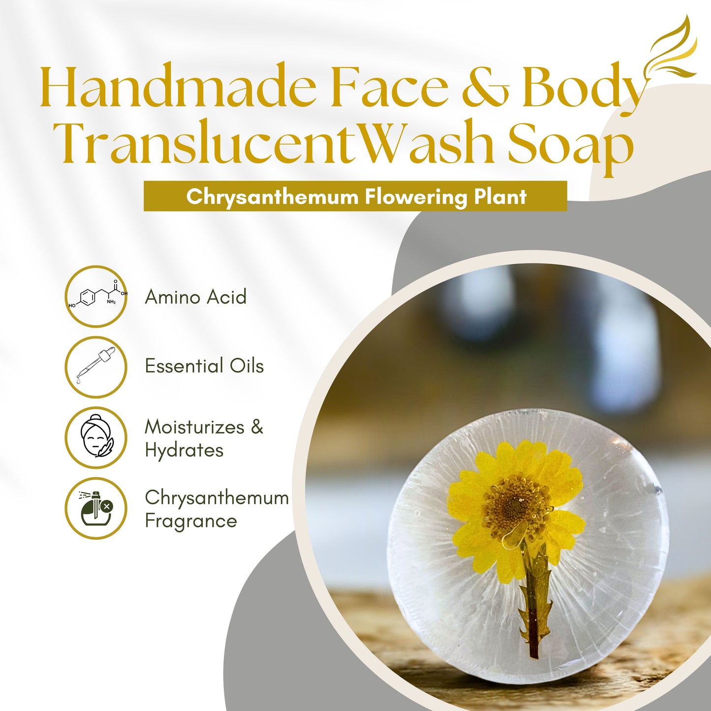 Collagen Face Wash Flowering Plant Soap Amino Acid Essential Oils Bamboo Soap Dish Set of 2