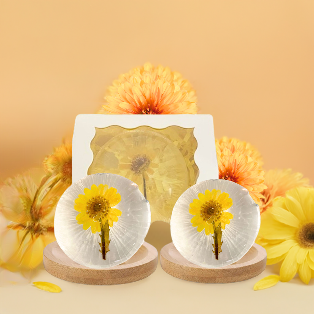 Collagen Face Wash Flowering Plant Soap Amino Acid Essential Oils Bamboo Soap Dish Set of 2