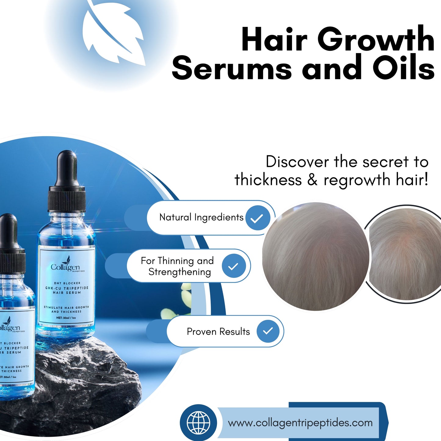 Copper Tripeptide For Thinning Hair Regrow Serum Essence Oil - DHT Blocker